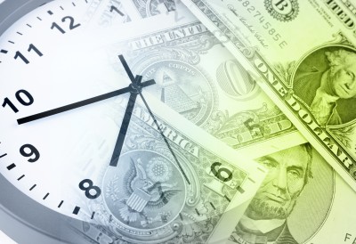 Image of clock and money